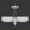 Metallic Toy Airplane Model With Holes And Assembled Metal Pieces On Dark Background