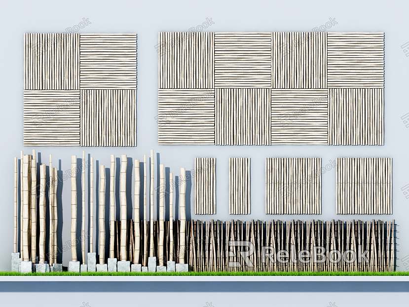 Modern bamboo pole bamboo model