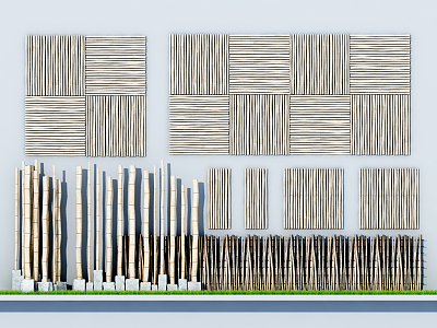 Modern bamboo pole bamboo model