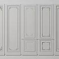 White Wainscoting Panels Featuring Various Decorative Ornate Designs And Styles 3d model