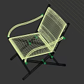 Modern Folding Single Chair Featuring Wooden Frame Brown Leather Seat And Armrests