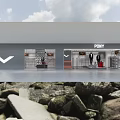 PONY Clothing Store Modern Interior With Mannequins And Fashion Display Racks
