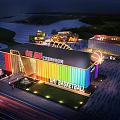 Basketball experience hall built outside 3d model