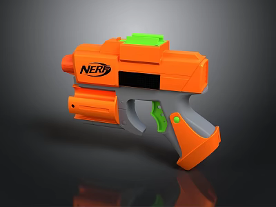 Orange And Green NERF Toy Gun For Children Outdoor Playtime Fun 3d model