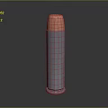 Weapon Bullet with Silver Casing and Copper Head 3D Model on Dark Background
