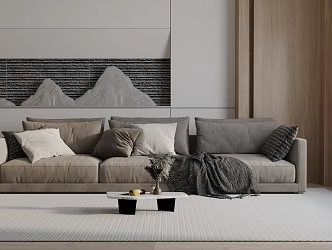 Modern three-seat sofa 3d model
