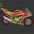 Red Sporty Motorcycle Design With Black Seat Windshield And Sleek Wheels