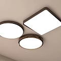 Modern Square And Round Ceiling Lights With White Panels And Dark Frames Home Lighting 3d model