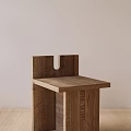 Wooden Leisure Chair With U Shaped Backrest Natural Wood Texture Modern Minimalist Design