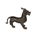 Bronze Mythical Beast Landscape Sculpture With Intricate Patterns And Traditional Design