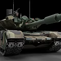 Modern Military Main Battle Tank With Camouflage Paint Long Barrel And Turret Equipment