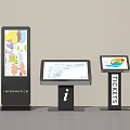Modern guide machine navigation machine intelligent machine consulting machine guide advertising screen billboard advertising machine 3d model
