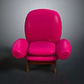 Pink Modern Armchair With Comfortable Upholstery Stylish Design And Wooden Legs