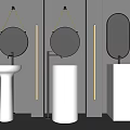 Modern Bathroom Washbasin Designs With Different Styles Mirrors And LED Wall Lighting