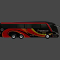 HighClass.com 8012 Luxury Tour Bus with Black Red Yellow Stylish Body Design