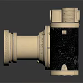 Vintage Digital Camera With Gold And Black Design Classic Lens And Control Buttons