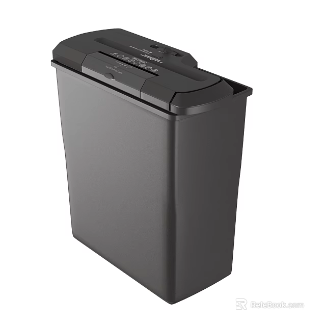 Gray Modern Paper Shredder With Black Lid And Compact Design For Home Office Use 3d model 