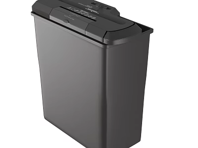 Gray Modern Paper Shredder With Black Lid And Compact Design For Home Office Use 3d model