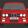 Red BMW Classic Sports Car With Two Door Design And Shiny Paint Finish