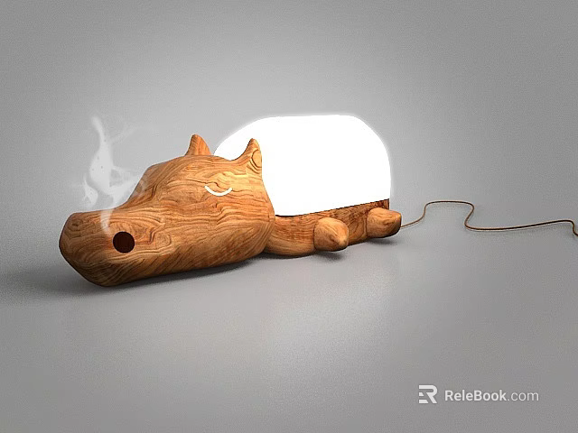 Tech Exhibition Hall Showcasing Wooden Horse Head Shaped Creative Lamp With Illumination Feature 3d model 