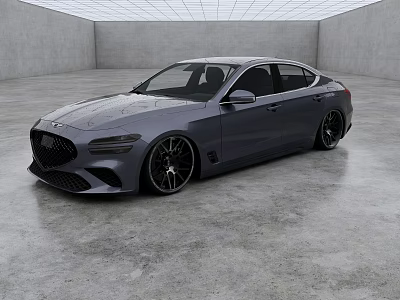 Gray Sport Sedan With Sleek Exterior Design And Modern Sporty Wheels 3d model