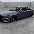 Gray Sport Sedan With Sleek Exterior Design And Modern Sporty Wheels