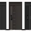 Modern Security Doors With Different Pattern Designs Metal Handle And Lock Features 3d model