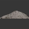 Gray Soil Pile With Rough Texture On Dark Illuminated Background 3d model