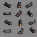 Various Black Roof Tiles With Orange Interior And Different Styles