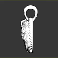 Intricate Carved Silver Pendant Sculpture With Detailed Feather And Round Shape