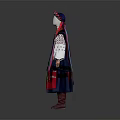 Traditional Ethnic Clothing With Embroidered Blouse Colorful Sash And Decorative Headpiece