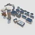 City Architectural Models With High Rise Buildings And Various Low Rise Structures