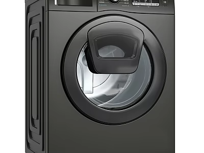 Modern Black Front Load Washing Machine With Transparent Door And Control Panel 3d model