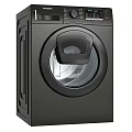 Modern Black Front Load Washing Machine With Transparent Door And Control Panel 3d model
