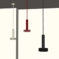 Modern Minimalist Pendant Lights in White Red and Black Cylindrical Design