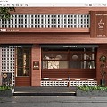 Modern Cafe Door Head Facade Folding Window Cement Brick Partition Outdoor Tables and Chairs Shop Lights Outdoor Flower Box Exterior Swing 3d model