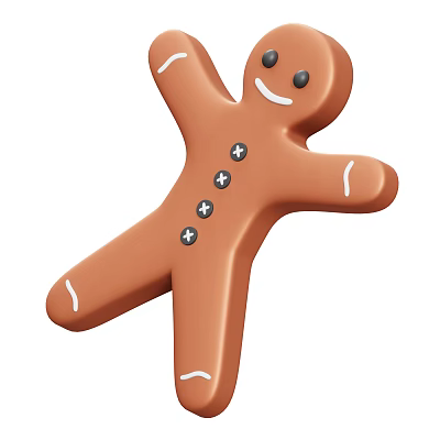 Delicious Gingerbread Man With Icing And Buttons 3d model