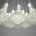 Modern Transparent Glass Chandelier With Delicate Hanging Elements And Elegant Design 3d model