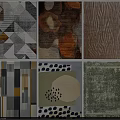 Square Rugs Featuring Various Geometric Abstract Textured And Modern Design Patterns 3d model