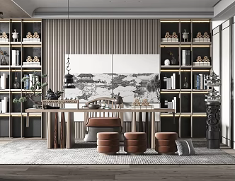 New Chinese Tea Table and Chair 3d model