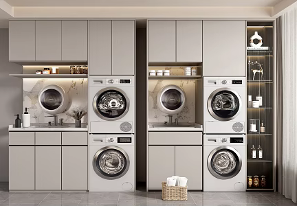 Modern Washing Machine Cabinet Balcony Washing Machine Cabinet 3d model