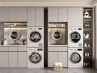 Modern Washing Machine Cabinet Balcony Washing Machine Cabinet 3d model