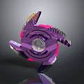 Colorful Geometric Shaped Decorative Household Item With Purple Pink And Transparent Accents
