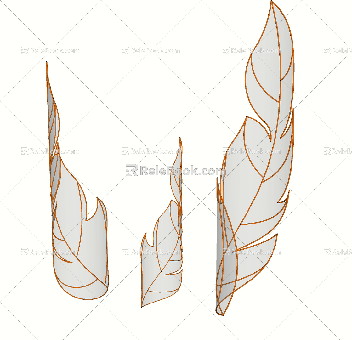 Modern Feather Iron Feather 3d model