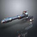 3D Rendered Metallic Weapon With Barrel Grip Magazine And Mechanical Design