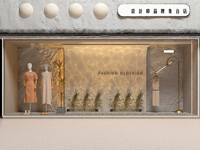 Clothing Store Clothing Storefront Beauty Nail Shop Hanger Exhibition Hall Display Rack 3d model