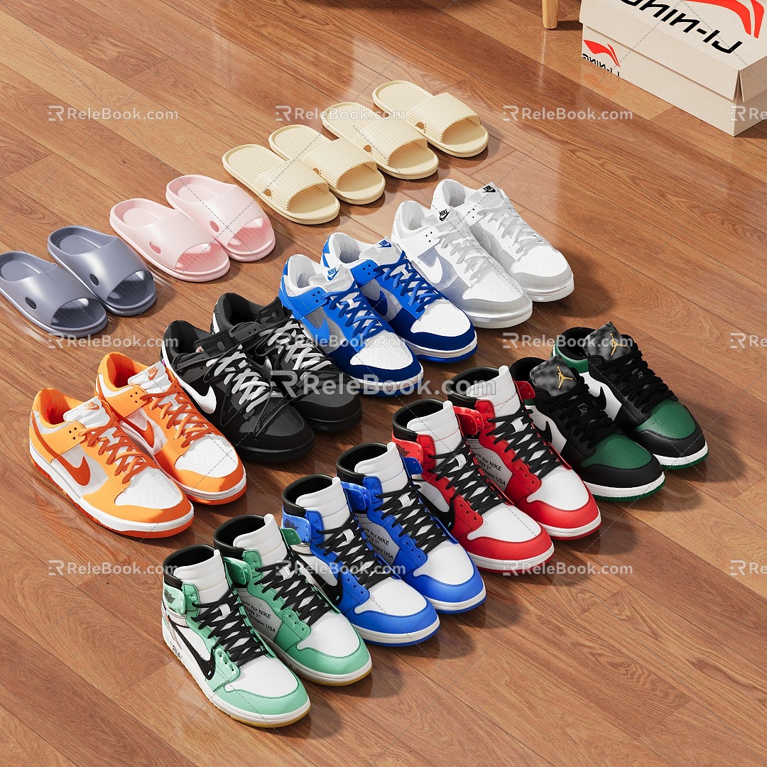 Shoes sneaker Slippers Casual Shoes Jogging Shoes Shoe Box 3d model