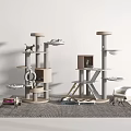 Modern Multi level Cat Furniture With Platforms Scratching Posts And Toys