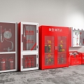 Fire hydrant fire extinguisher fire door smoke sense fire equipment lighting alarm safety exit 3d model