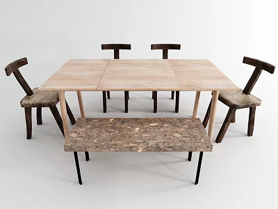Table and Chair Combination 3d model